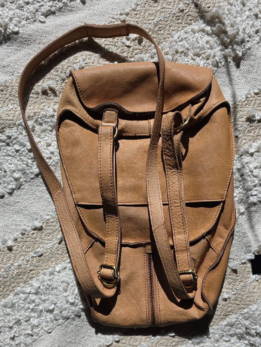 Cut N' Paste Los Angeles Tan Leather Backpack Crossbody Shoulder